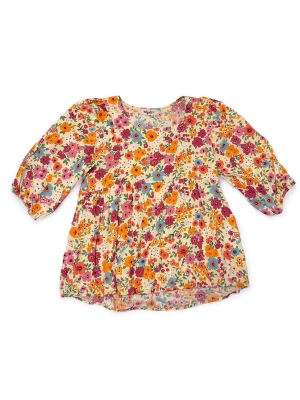 3/$20 Haptics Floral Boho Babydoll Blouse Top Womens Medium Cottage Maximalist